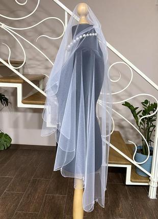 Весільна фата із підвісками сваровськи