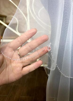 Весільна фата із підвісками сваровськи