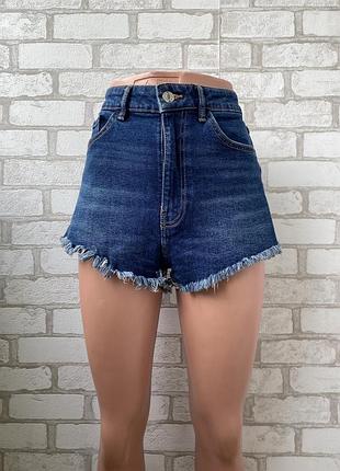 Джинсовые шорты с высокой талией zara