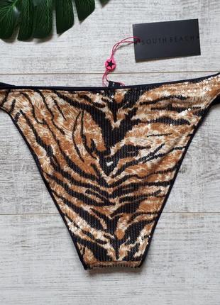 Купальник женский блёстки, тигровый принт