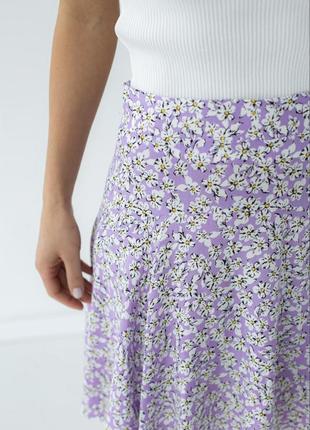 Летняя юбка-шорты с цветочным принтом5 фото