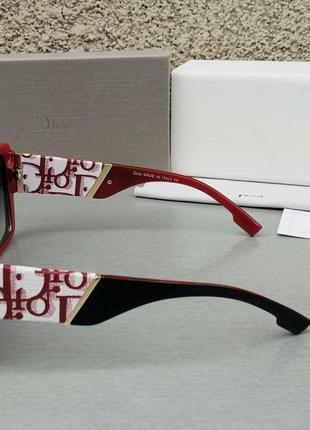 Christian dior очки женские солнцезащитные большие черные с красным градиент3 фото