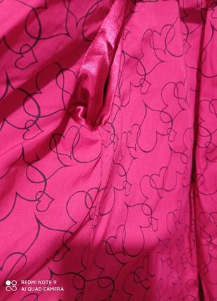 Бавовняний яскравий рожевий малиновий плащ манто куртка оригінальний демісезонний бавовна 1005 фото