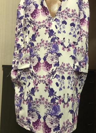 Платье с декольте цветочный принт ретро винтаж2 фото