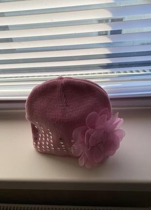 Нарядная розовая шапочка для девочки 🌸