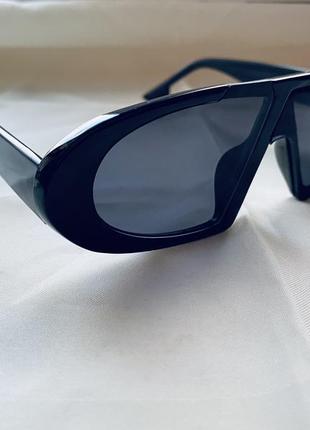 Чорні чоловічі сонцезахисні вінтажні окуляри5 фото