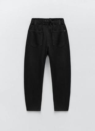Класні трендові чорні джинси з високою талією zara2 фото