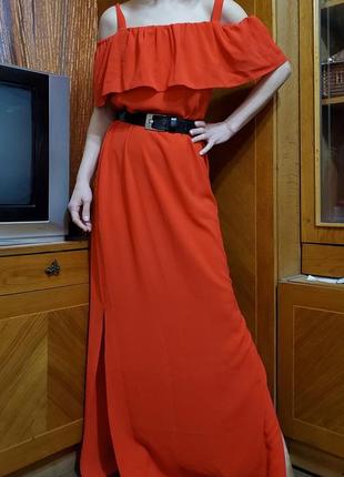 Красное платье сарафан открытые плечи wallis3 фото