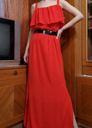 Красное платье сарафан открытые плечи wallis8 фото