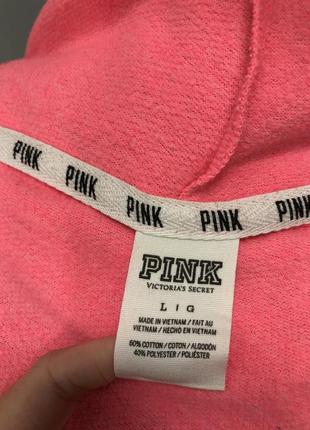 Pink victoria's secret оригинал розовая яркая худи кофта летняя олимпийка толстовка2 фото