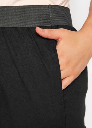 Черные натуральные зауженные штанишки на комфортной талии yours5 фото
