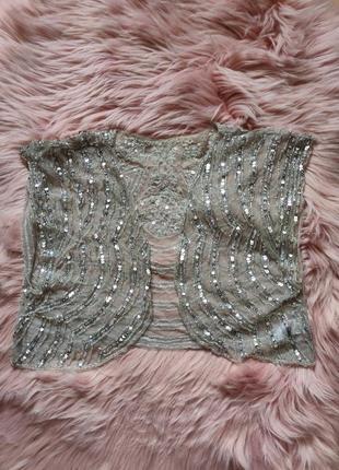 Накидка сеточка расшитая бисером