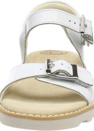 Кожаные сандалии clarks crown bloom k white2 фото