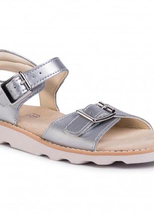 Шкіряні сандалі clarks crown bloom k silver