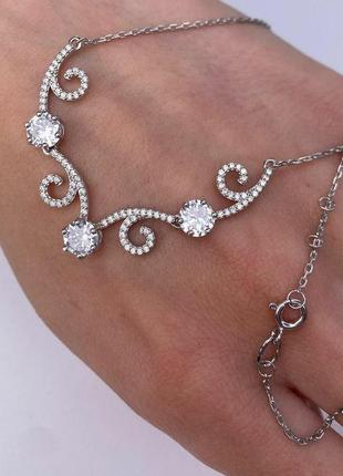 Срібне кольє 925 проби з фианитом, 925, срібло