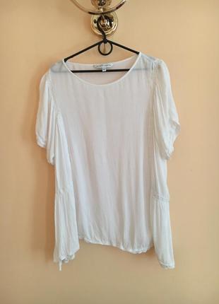 Батал большой размер белая вискозная блуза блузка блузочка