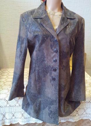 Шкіряний жіночий френч, подовжений піджак, куртка sound leather