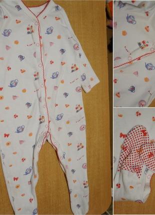 Mothercare бавовняний чоловічок 9-12 міс бавовняний чоловічок сліп сліп