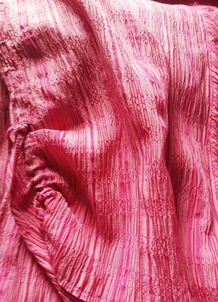 Шикарная розовая блуза-рубашка большого размера4 фото