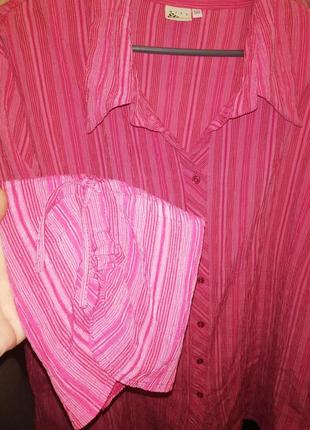 Шикарная розовая блуза-рубашка большого размера2 фото