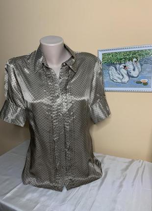 Блуза в горошок з натурального шовку ben sherman1 фото