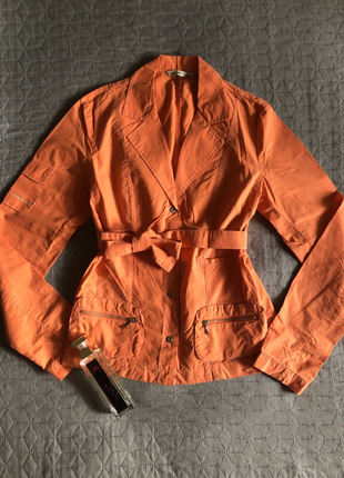 Апельсиновый хлопковый пиджак/жакет tatuum р. 36 {s-m}, идеальное состояние9 фото