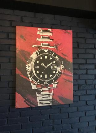 Картина полотно годинник rolex 75*100см