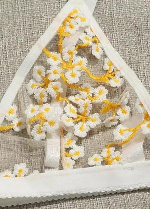 Базовий красивий комплект білизни з квітковим принтом k-99🌸4 фото