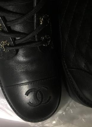 Черевики chanel lace-up black boots5 фото