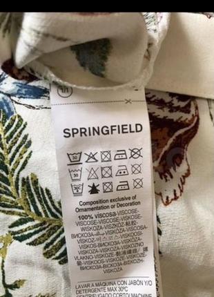 Бежевая блуза-рубашка в цветочный принт springfield(размер 40)7 фото