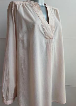 Рубашка h&m из натурального материала персикового цвета3 фото