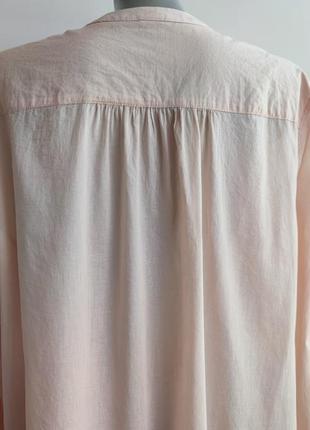 Рубашка h&m из натурального материала персикового цвета7 фото