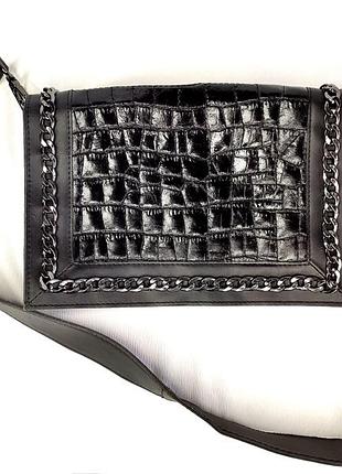 Сумка клатч шкіряний чорний asos design