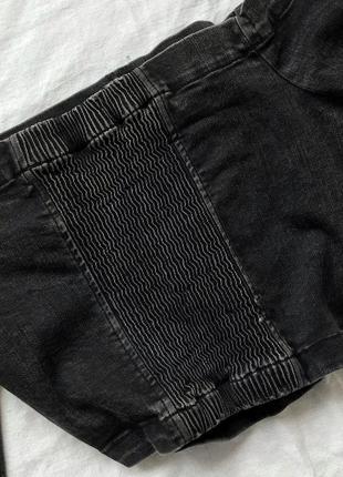 Стильна графітова коротка джинсова блуза топ від zara7 фото