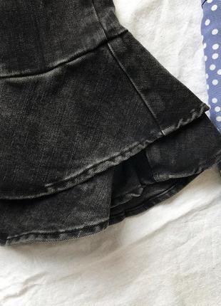 Стильна графітова коротка джинсова блуза топ від zara4 фото