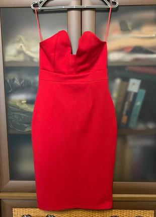 Сексуальне червоне плаття без плечей від missguided1 фото