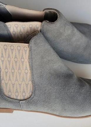 Брендовые замшевые серые ботинки ,полуботинки, челси. ippon vintage, франция.9 фото