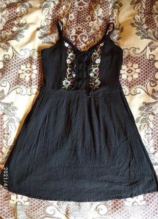 Платье вышиванка на шнуровке2 фото