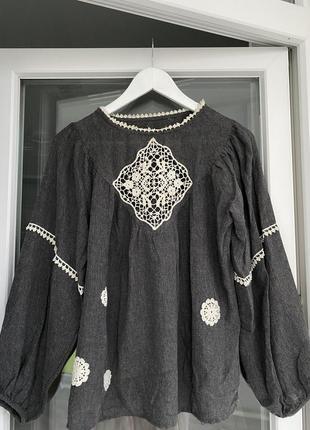 Блуза zara в этно стиле6 фото