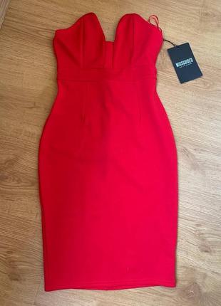 Сексуальне червоне плаття без плечей від missguided2 фото