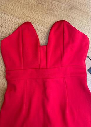 Сексуальне червоне плаття без плечей від missguided4 фото