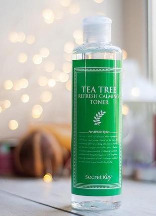 Тонер с зеленым чаем tea tree refresh calming toner secret key