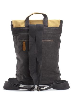 Рюкзак холст с вставками из кожи графит3 фото