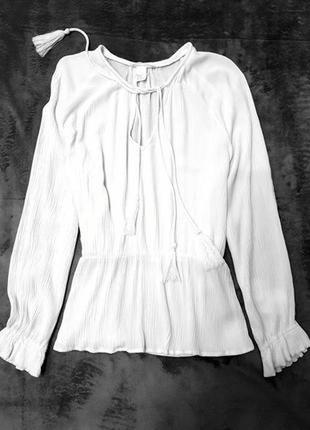 H&m рубашка сорочка белая блуза блузка 40 l xl