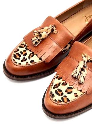 Туфлі жіночі лофери шкіряні коричневі joules locksley tan3 фото