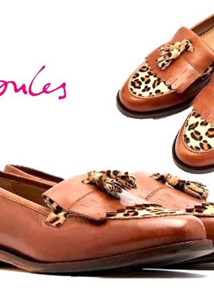 Туфли женские лоферы кожаные коричневые joules locksley tan