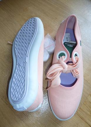 Текстильные туфли на шнуровке, топсайдеры lacostе. 37. оригинал