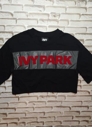 Ivy park футболка кроп топ оверсайз с большим логотипом1 фото