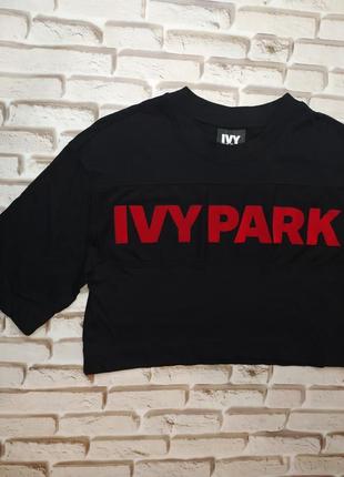 Ivy park футболка кроп топ оверсайз с большим логотипом2 фото