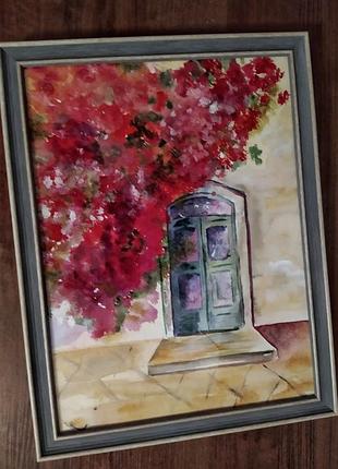 Картина 40*30 акварель "итальянская улочка" ручная работа